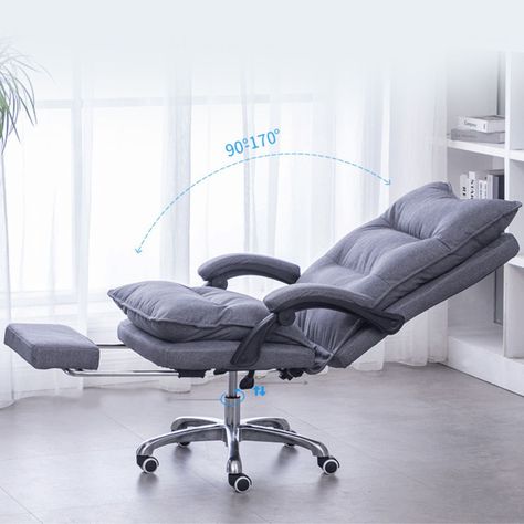 Silla Jefe De Tela Oficina Con Reposapiés-4