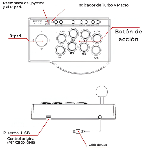 Joystick Para Juegos Arcade PXN 0082 PC/XBOX/PS4-6