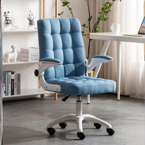 Silla De Oficina De Tela Altura Con Ajustable Y Ruedas-1