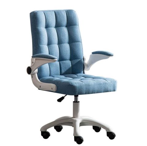 Silla De Oficina De Tela Altura Con Ajustable Y Ruedas-0