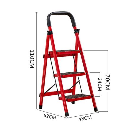 Escalera Plegable 3 Niveles Con Pasamanos-1