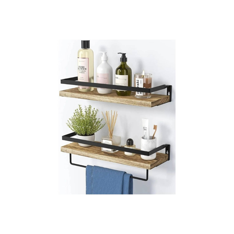 Estanteria Minimalista Moderna 2 Niveles Flotante De Madera-3
