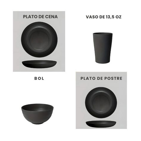 Juego Vajilla de 16 Piezas Plastico-2