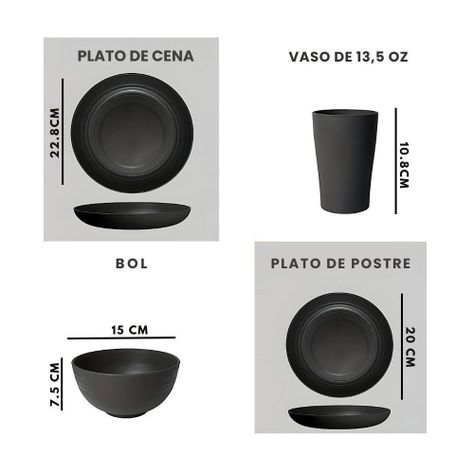 Juego Vajilla de 16 Piezas Plastico-3