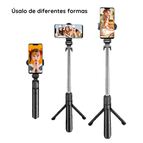 Estabilizador Trípode Selfie Stick Mando Bluetooth Y LED-2