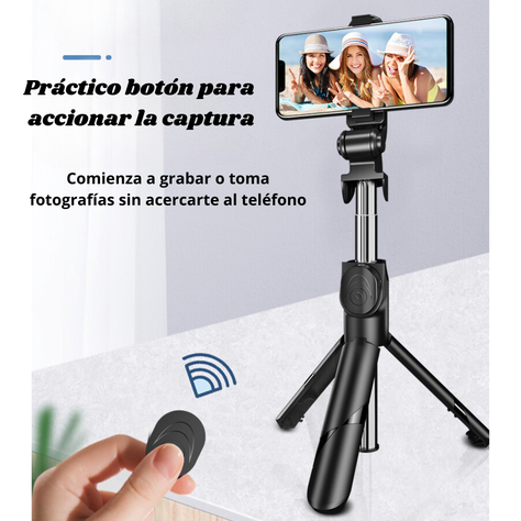 Estabilizador Trípode Selfie Stick Mando Bluetooth Y LED-3