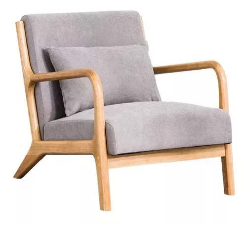 Sitial Poltrona Silla Gris Con Almohada Cojín-0