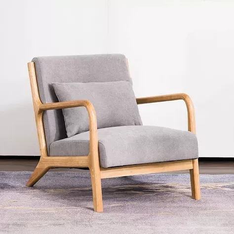 Sitial Poltrona Silla Gris Con Almohada Cojín-3