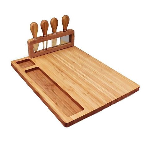 Tabla de Madera Para Picoteo Con 4 Cuchillos-1