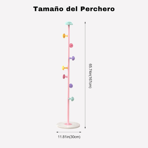 Perchero En Forma De Honguito Multicolor 7 Ganchos-4