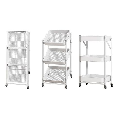 Estante Organizador Plegable Cocina Baño 3 Niveles - Negro-1