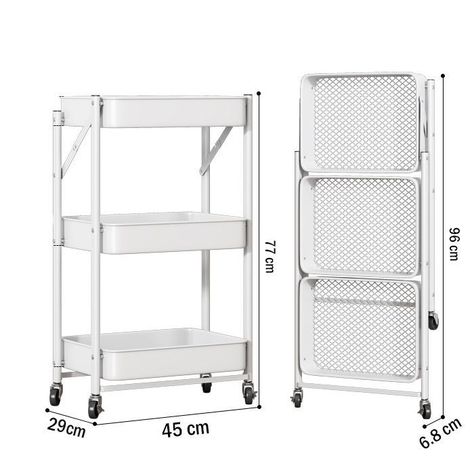 Estante Organizador Plegable Cocina Baño 3 Niveles - Negro-4