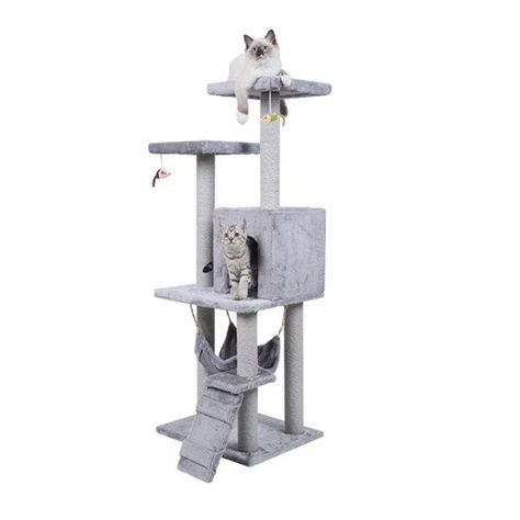 Rascador Torre Gato Arbol Trepador Terciopelo + Hamaca-1