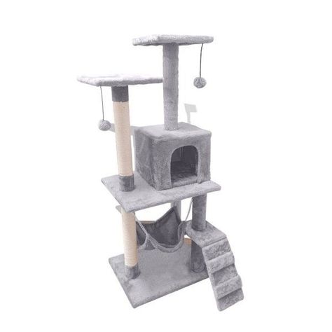 Rascador Torre Gato Arbol Trepador Terciopelo + Hamaca-0