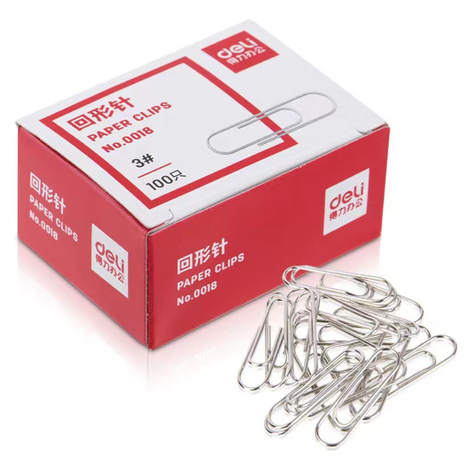 Clips para papel caja de 100 Piezas Deli-0