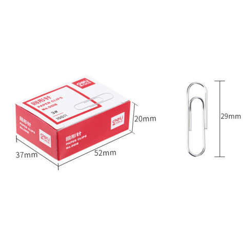Clips para papel caja de 100 Piezas Deli-3
