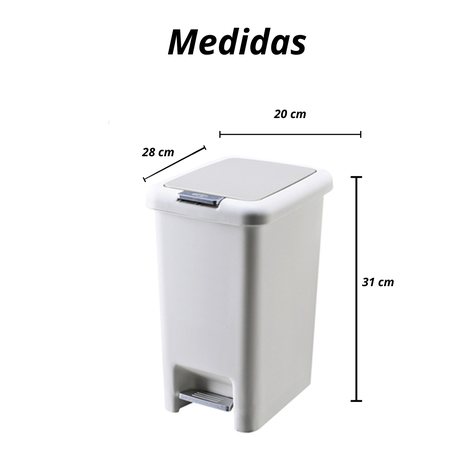 Basurero Cocina Con Pedal Y Apertura A Presión De 8 Litros-1