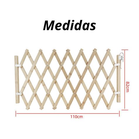 Puerta Plegable Para Mascotas Valla De Seguridad De Madera-1