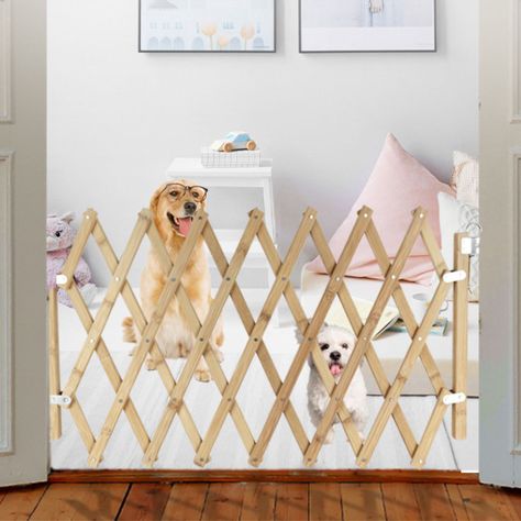 Puerta Plegable Para Mascotas Valla De Seguridad De Madera-4