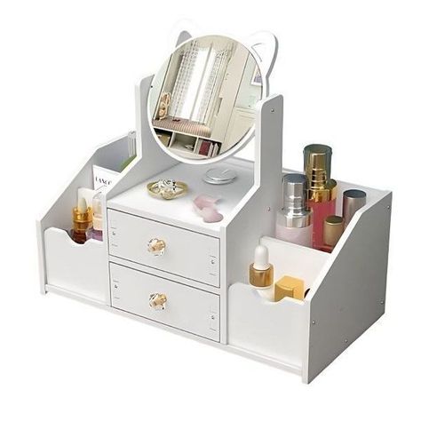Cajón Con Espejo Y Repisa Organizadora De Joyero Cosméticos-0