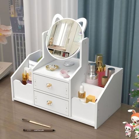 Cajón Con Espejo Y Repisa Organizadora De Joyero Cosméticos-2