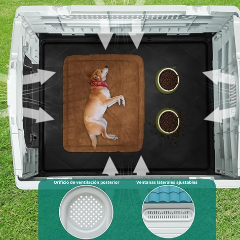 Casa Para Perro Mascotas Exterior Impermeable 105x88x99 Cm-3