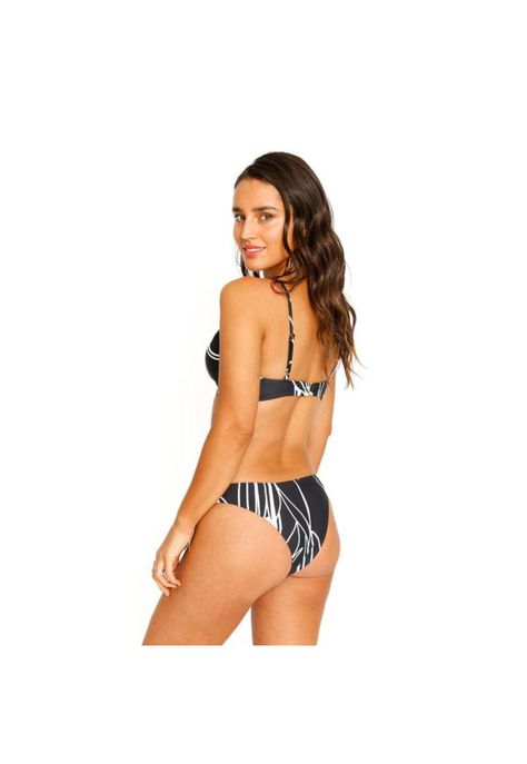 Traje de Baño Bikini Estampado para Mujer Negro-4
