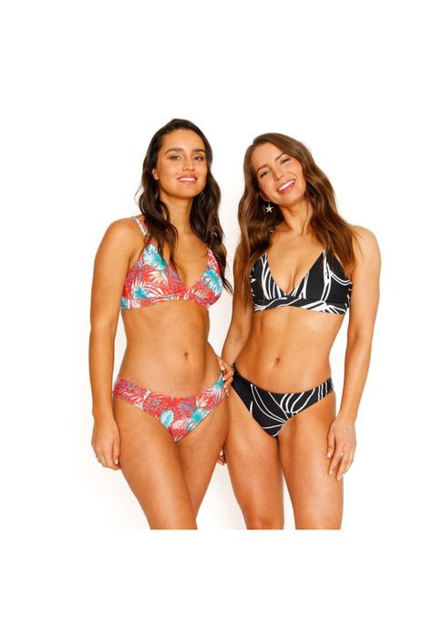 Traje de Baño Bikini Estampado para Mujer Negro-7
