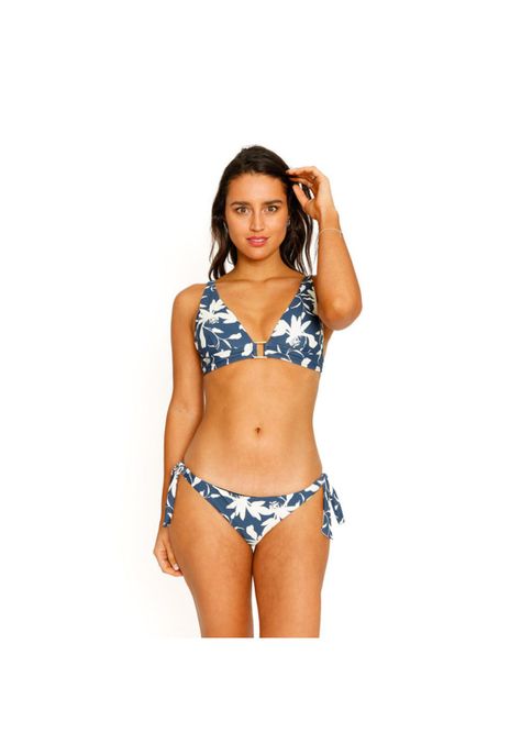 Traje de Baño Bikini Top Halter Banda para Mujer Azul-1