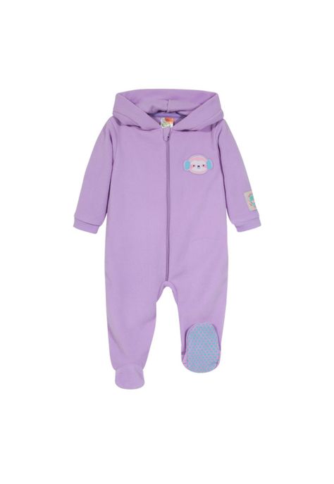 Pijama Bebé Niña Entero c/Gorro Polar Sustentable Lila H2O Wear-0