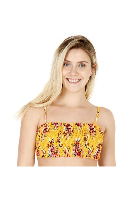 Traje de Baño Bikini Mujer Top Elasticado H2O Wear Ocre-2