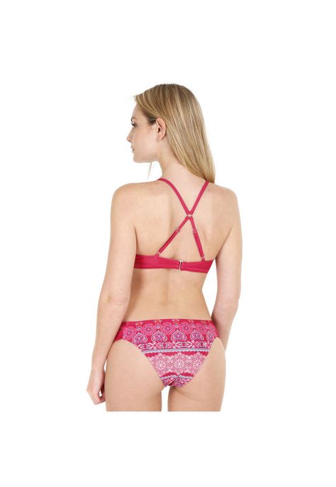 Traje de Baño Bikini High Neck para Mujer Burdeo-1