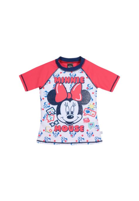 Niña Polera UV+50 Minnie Mouse Disney Blanco-Azul-0