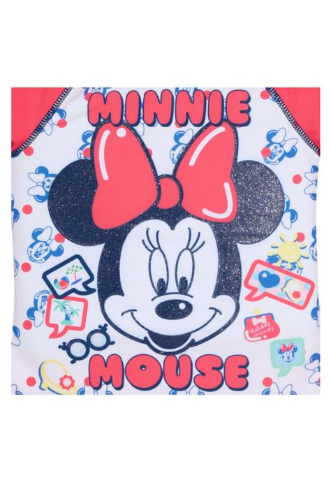 Niña Polera UV+50 Minnie Mouse Disney Blanco-Azul-2
