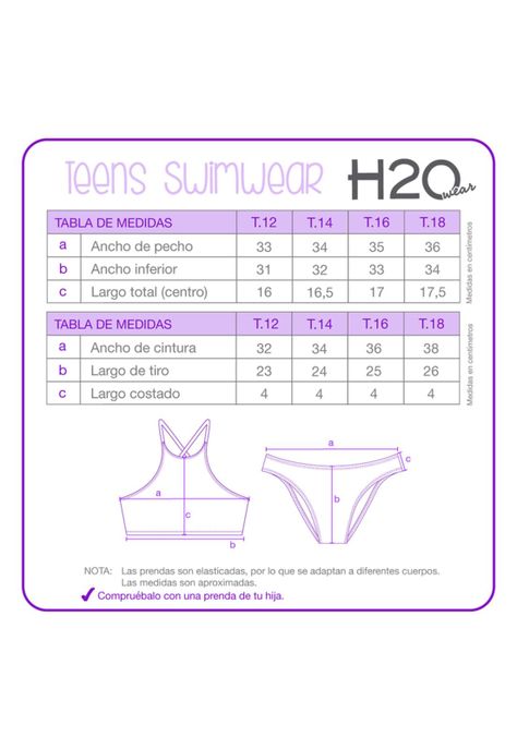 Traje de Baño Teens Niña Bikini UV30+ H2O Wear Azul High Neck-2