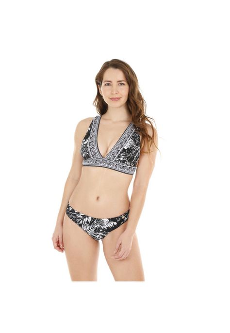 Traje de Baño Bikini Mujer H2O Wear Halter Banda Negro Pizarra-0