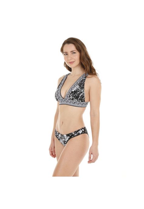Traje de Baño Bikini Mujer H2O Wear Halter Banda Negro Pizarra-1