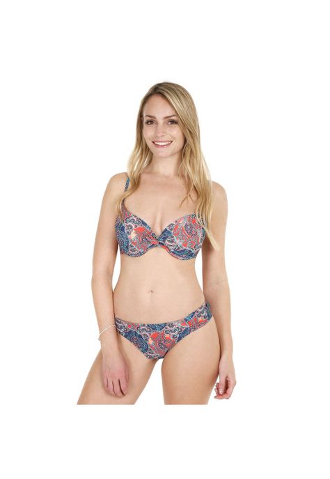 Traje de Baño Bikini Copa para Mujer Turquesa-0