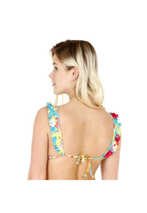 Traje de Baño Top Mujer H2O Wear Estampado Amarillo-1