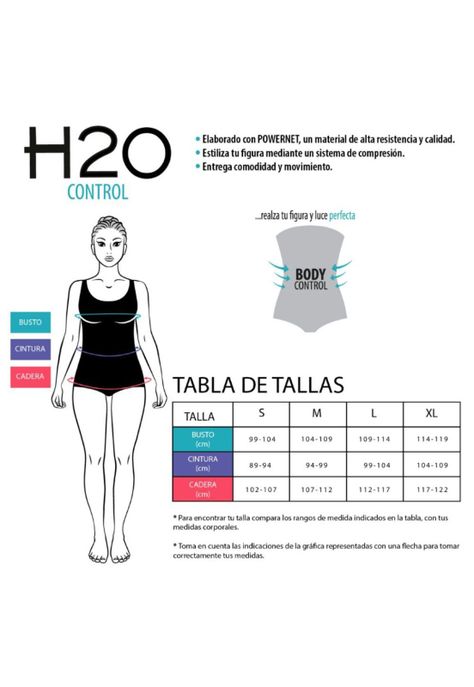 Traje de Baño Entero Mujer Control H2O Wear Cruzado Azul Zafiro-3