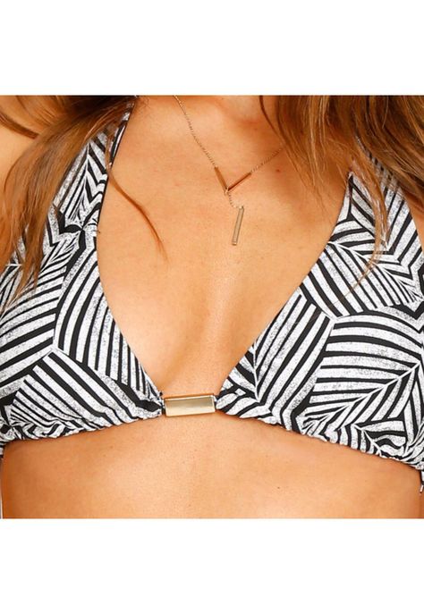 Traje de Baño Bikini Top Triangulo para Mujer Negro-5