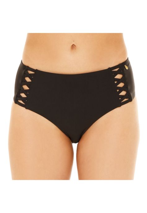 Traje de Baño Calzon Alto Mujer H2O Wear Vivos Negro-0