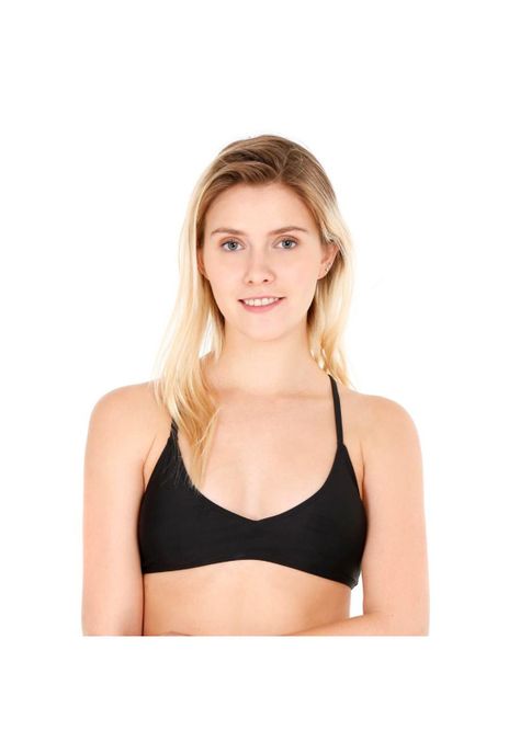 Traje de Baño Top con Vivos H2O Wear Negro Pizarra-0