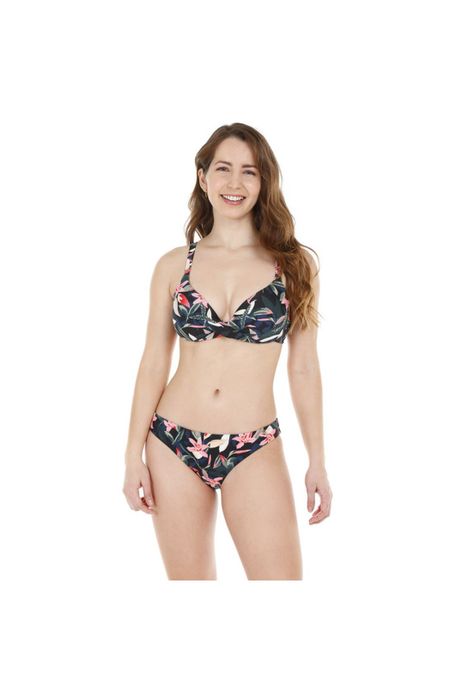 Traje de Baño Bikini Mujer H2O Wear Copa Flores Turquesa-0