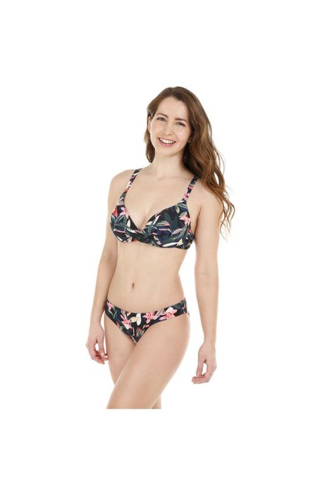 Traje de Baño Bikini Mujer H2O Wear Copa Flores Turquesa-1