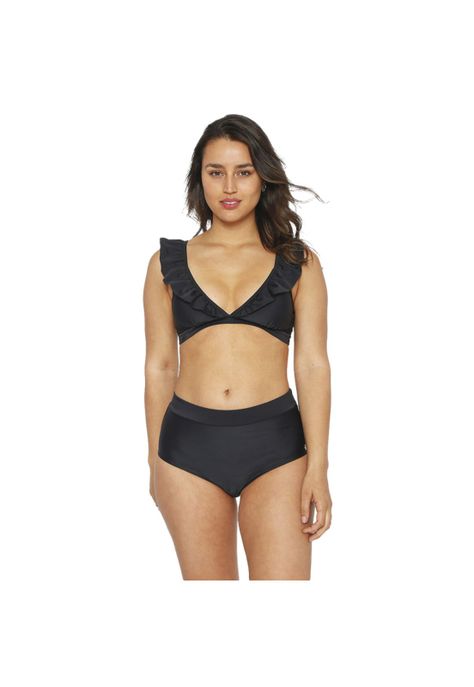 Traje de Baño Bikini Mujer H2O Wear Vuelo Calzon Alto Negro -0