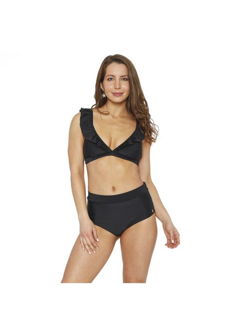 Traje de Baño Bikini Mujer H2O Wear Vuelo Calzon Alto Negro -4