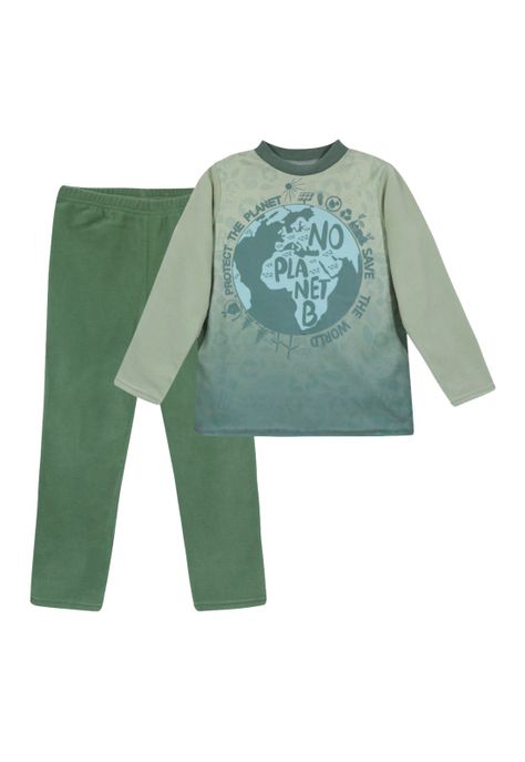 Pijama Niño Polar Sustentable H2O Wear Verde-0