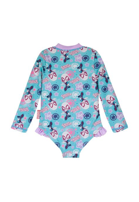 Traje de Baño Bebe Niña UV 50 Manga Larga Disney Celeste-1