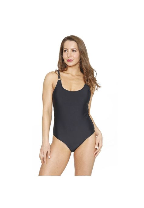 Traje de Baño Entero Mujer H2O Wear Cruzado Negro-1